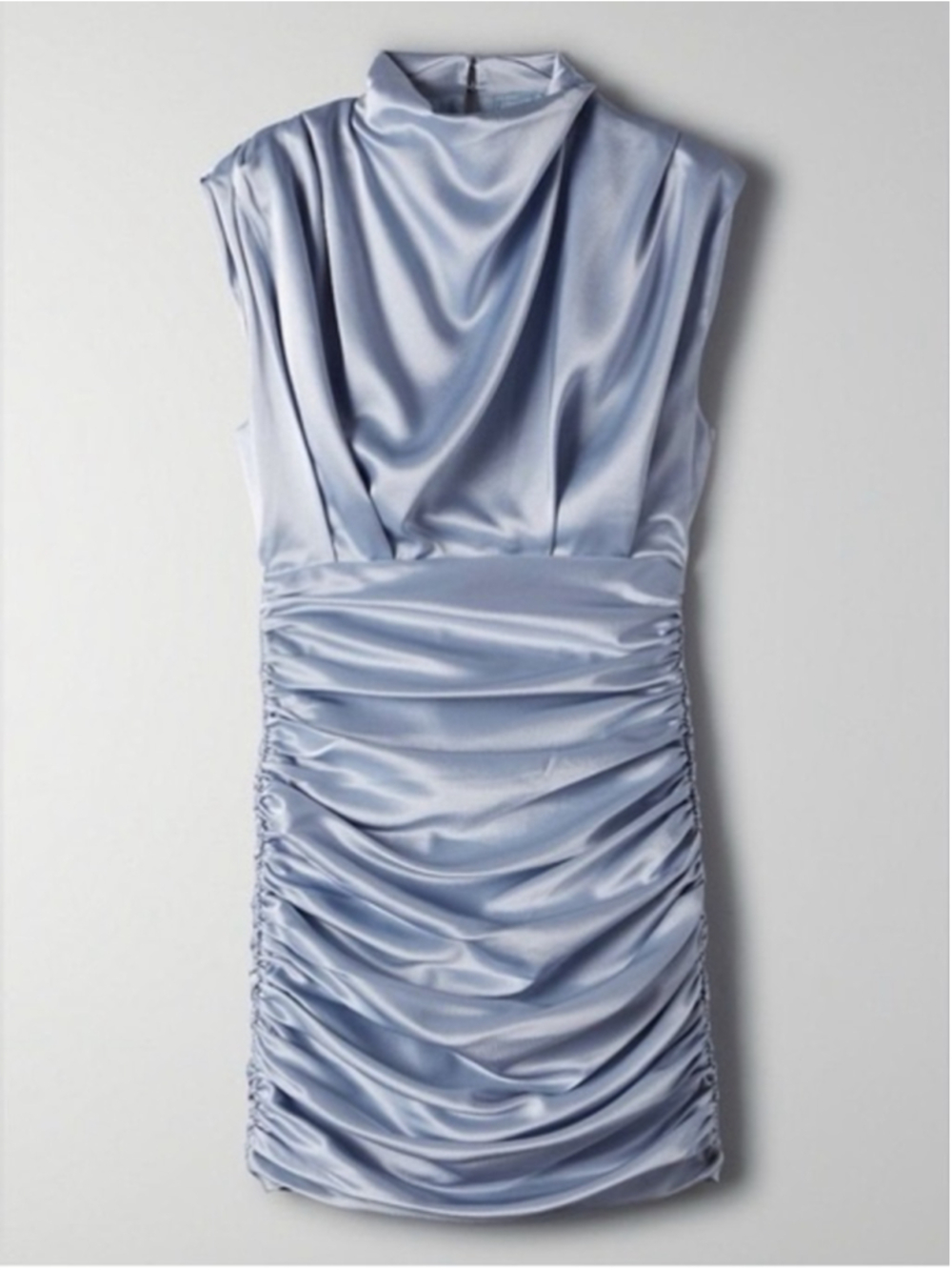Babaton Hasek Satin Draped Ruched Mini Dress - Lavender Gray
